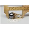 Image 18 : Black Tahitian Pearl & Diamond Ring - 14mm Cultured Pearl, 1 Round Diamond Approx .03 ct, 14K Yellow