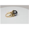 Image 8 : Black Tahitian Pearl & Diamond Ring - 14mm Cultured Pearl, 1 Round Diamond Approx .03 ct, 14K Yellow