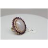 Image 2 : Jadeite/Amethyst/Diamond Ring - 22x15mm Jadeite Cabochon, 28 Amethysts Approx 1.40 ct, 28 Diamonds A