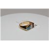 Image 13 : Opal/Diamond/Tanzanite Ring - Black Opal Doublets, 3 Diamonds, Tanzanite 14K, 12.3