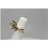 Image 3 : Synthetic White Zircon Ring Approx 9.5 ct, Fenestrated Design, 10K Yellow Gold, 6.2 grams