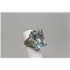 Image 13 : Aquamarine & Diamond Ring Approx 22 ct, 20.2 x 15.1x 10.2mm, 26 Round Diamonds Approx .26 ct, 14K Go