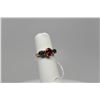 Image 3 : Ruby and Sapphire Ring - 5x7mm Oval Faceted Ruby Approx .75 ct, 2 Blue Sapphires 4.5x6.5mm Approx 1.