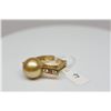 Image 2 : Gold Pearl & Diamond Ring - 14mm South Seas Cultured Pearl, 3x3mm Citrine Approx .15 ct, 11 Diamonds