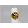 Image 1 : Hawaiian Coat of Arms Ring - Red Enamel, 14K Yellow Gold, 4.9 grams