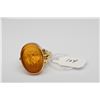 Image 2 : Amber Crystal Intaglio Ring - "Winged Putti" 18K Yellow Gold, 4.4 g