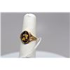 Image 8 : Hawaiian Coat of Arms Ring - Blue/Yellow Enamel, Floral Design, 14K, 3.3 g