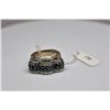 Image 2 : Triple Convex Diamond Ring - 34 Irradiated Blue Diamonds 1.02 ct, 54 Diamonds .54 ct, 14K Wht Gold, 