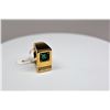 Image 2 : Gent's Emerald & Diamond Ring - 7.2x6.5x3.7mm Rectangle Emerald 1.25 ct, 5 Round Diamonds .15 ct, 14