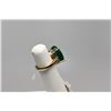 Image 8 : 12 ct Oval Faceted Emerald Ring - 4K Yellow Gold, 9.1 g