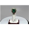 Image 2 : 12 ct Emerald & Diamond Ring - Rectangle Cut Emerald, 44 Baguette Diamonds, 18K Yellow Gold, 20 g