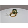 Image 16 : 15 ct Emerald & Diamond Ring - 16.6 x 16  x 9.3mm Square Cut Emerald, 6 Round Brilliant Cut Diamonds