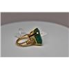 Image 4 : 15 ct Emerald & Diamond Ring - 16.6 x 16  x 9.3mm Square Cut Emerald, 6 Round Brilliant Cut Diamonds