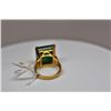 Image 7 : 15 ct Emerald & Diamond Ring - 16.6 x 16  x 9.3mm Square Cut Emerald, 6 Round Brilliant Cut Diamonds