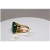 Image 9 : 15 ct Emerald & Diamond Ring - 16.6 x 16  x 9.3mm Square Cut Emerald, 6 Round Brilliant Cut Diamonds
