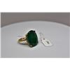 Image 2 : 8 ct Oval Faceted Emerald Ring - 14K Yellow Gold, 7.6 grams