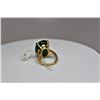 Image 8 : 8 ct Oval Faceted Emerald Ring - 14K Yellow Gold, 7.6 grams