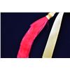 Image 10 : Cylindrical Red Feather Lei - Pauku Style, Dyed Red w/Intermittent Yellow, Good Condition
