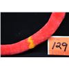 Image 8 : Cylindrical Red Feather Lei - Pauku Style, Dyed Red w/Intermittent Yellow, Good Condition