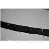 Image 2 : Vintage Black Irridescent Green Feather Hat Band - 1" Width, 6 Vertical White Bands, Good Cond.