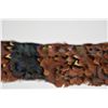 Image 2 : Brown Pheasant Feather Hat Band - 1 1/2" Width, 5 Bands of Drk Blue/Green Feathers, Good Cond.