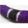 Image 1 : Purple/Black Feather Hat Band - 1 3/4" Pauku Style, Dyed Purple/Blk/White, Good Cond.
