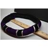 Image 8 : Purple/Black Feather Hat Band - 1 3/4" Pauku Style, Dyed Purple/Blk/White, Good Cond.