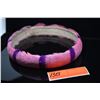 Image 2 : Purple/Pink Feather Hat Band - 1 5/8", Dyed Purple/Pink, Good Cond.