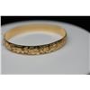 Image 8 : 14K Gold Hawaiian Bangle Bracelet 10mm, Embossed Tropical Floral & Maile Vine Motifs, 25.8 g