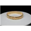 Image 10 : 14K Gold & Black Enamel Hawaiian Bangle Bracelet 11.5mm, Embossed Floral Motifs, "Kuuipo" in Black E