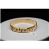 Image 14 : 14K Gold & Black Enamel Hawaiian Bangle Bracelet 11.5mm, Embossed Floral Motifs, "Kuuipo" in Black E