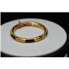 Image 8 : 22K Gold Chinese Bangle Bracelet 7mm, Ebonized Wood w/ Floral & Branch Motifs, Discolaration to Gold