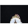 Image 8 : 14K Pale Lavender Jadeite Jade Pendant - 46mm Diameter Doughnut, 14K Yellow Gold Hasp w/ Chinese Cal
