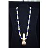 Image 1 : Carved Bead Necklace w/ 3" Palaoa Pendant - Period Reproduction, 7.5-9mm Beads