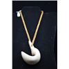 Image 2 : 3" Carved Palaoa Pendant w/Braided Cord Necklace - Period Reproduction, Good Cond.