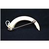Image 2 : Vintage Hawaiian Bear's Tusk Brooch w/ 10K Yellow Gold Fittings, Base Metal Pin