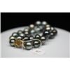 Image 2 : Dbl Strand Tahitian Pearl Bracelet - 10.5-12mm Cultured Pearls, White Pearls/Ruby, 7 1/2" L, 14K Gol