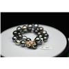 Image 8 : Dbl Strand Tahitian Pearl Bracelet - 10.5-12mm Cultured Pearls, White Pearls/Ruby, 7 1/2" L, 14K Gol
