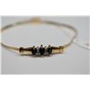 Image 2 : Sapphire & Diamond Link Bracelet - 3 Marquise Cut Blue Sapphires, 4 Round Diamonds, 14K, 9 g