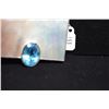 Image 2 : Large Sterling Topaz/Mother of Pearl Pendant 2 3/8" x 2 1/4" - Blue Topaz 6 ct, Sterling 44.4 g