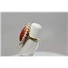 Image 8 : Ming's Red Coral & Pearl Ring - Marquise Red Coral, 20 Cultured Pearls, 14K Yellow Gold, 6.5 g