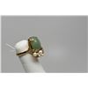 Image 8 : Ming's Jadeite Jade & White Pearl Ring - Pale Gray/Green Cabochon, 6 Cultured Pearls,14K Yellow Gold