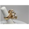 Image 8 : Pearl & Diamond Ring - 2 Gray Baroque Pearls, 9 Fresh Water Cultured Pearls, 3 Round Diamonds .09 ct