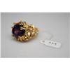 Image 2 : 11.5 Amethyst & Diamond Ring - Oval Amethyst 11.50 ct, 5 Diamonds .15 ct, 14K Gold, 23.9 g