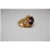Image 8 : 11.5 Amethyst & Diamond Ring - Oval Amethyst 11.50 ct, 5 Diamonds .15 ct, 14K Gold, 23.9 g