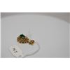 Image 8 : Emerald & Diamond Pendant - Pear Emerald 7x5x 3mm .65 ct, 25 Diamonds .25 ct, 14K Yellow Gold, 2.4 g
