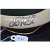 Image 2 : Hawaiian Boar's Tusk Brooch - Unmarked Yellow Gold Monogram Initials & Fittings, 4 3/4" Curved