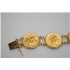 Image 2 : Gold Eagle Coins Link Bracelet 18K Gold - 7 U.S. 1986-1987 1/10 oz Gold Eagle Coins, 7" Length, 33.2