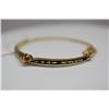 Image 8 : 14K Bangle Bracelet w/ .20 ct Round Brilliant Cut Diamond, Black Enamel, 3mm Width, 13.4 g