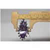 Image 8 : 10 ct Marquise Amethyst & Diamond Ring - Amethyst, 19 Diamonds .39 ct (1 diamond missing), 18K White